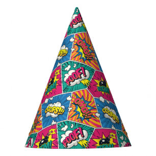 Gorro De Fiesta Explosión de cómic retro con colores y diversión