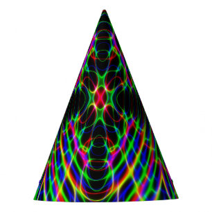 Gorro De Fiesta Extracto psicodélico de neón de la luz laser
