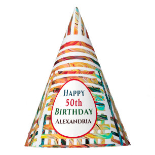 Gorro De Fiesta Fabuloso y colorido 50 años de vida personalizado