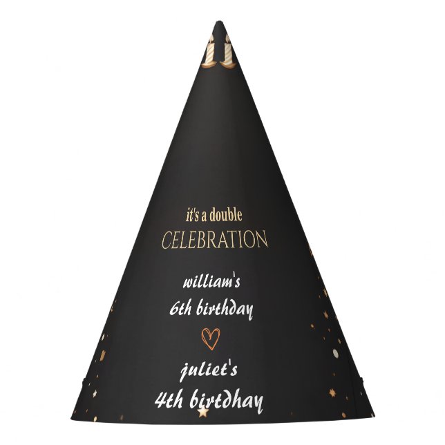 Gorro De Fiesta familia Parentesco Negro simple moderno Cumpleaños (Anverso)