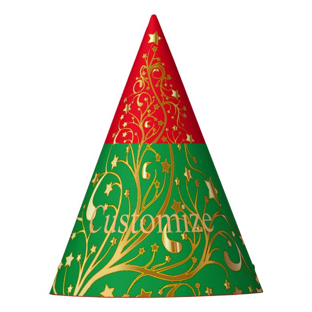 Gorro De Fiesta Fancy Gold Christmas Tree Thunder_Cove (Anverso)