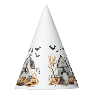 Gorro De Fiesta Fantasma blanca y Naranja con grano de otoño