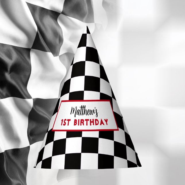 Gorro De Fiesta Fast One 1st birthday Boy Racing Car  (Subido por el creador)