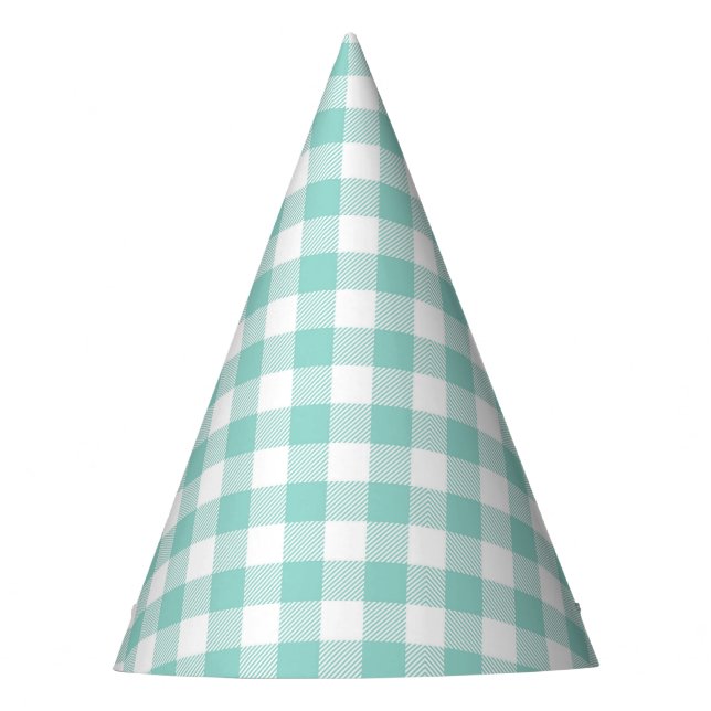 Gorro De Fiesta Faye y Lauren Aqua Plaid (Anverso)