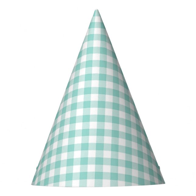 Gorro De Fiesta Faye y Lauren Aqua Plaid (Anverso)