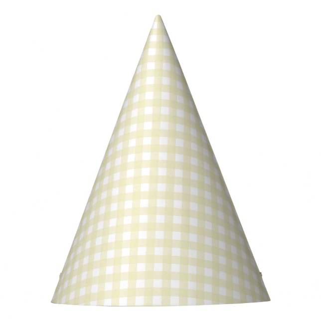 Gorro De Fiesta Faye y Lauren Pastel Yellow Gingham (Anverso)