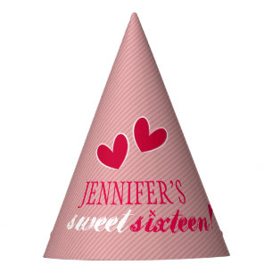 Gorro De Fiesta Felices Corazones Dulces Dieciséis Cumpleaños