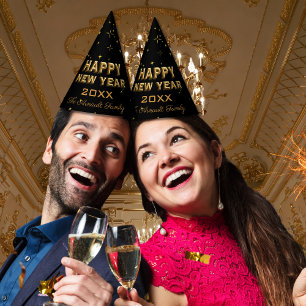 Gorro De Fiesta Felices Estrellas de Oro de Año Nuevo