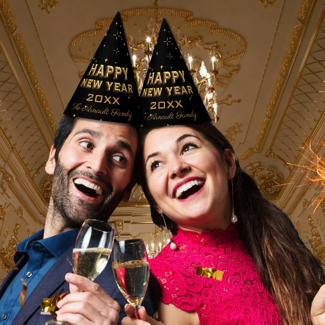 Gorro De Fiesta Felices Estrellas de Oro de Año Nuevo (Subido por el creador)