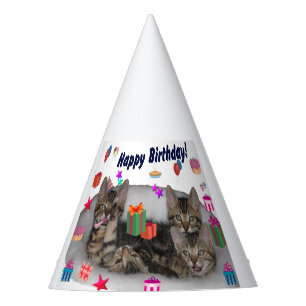 Gorro De Fiesta Felices gatitos de cumpleaños