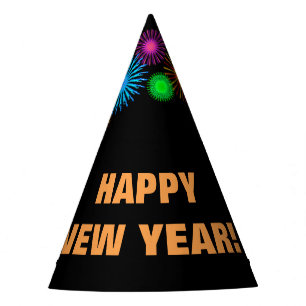 Gorro De Fiesta "¡FELIZ AÑO NUEVO!" + Patrón similar a fuegos arti