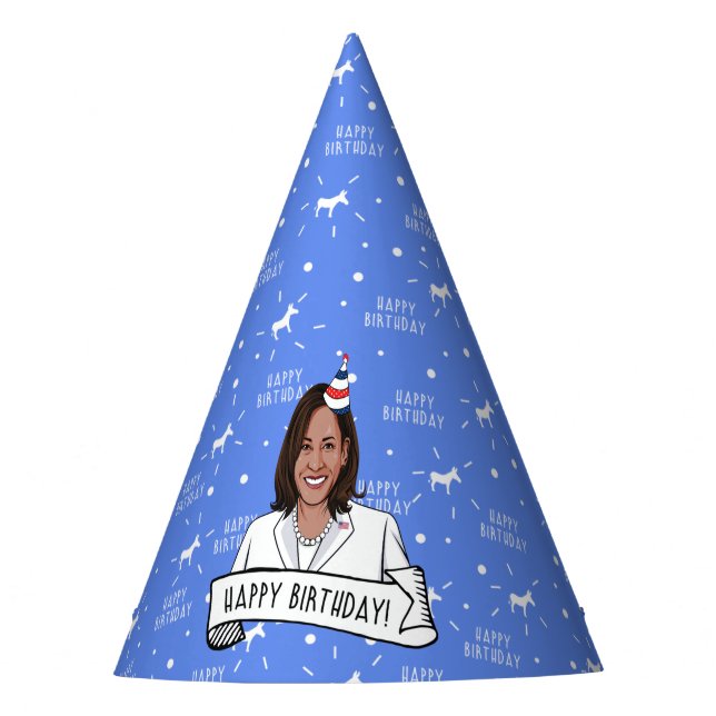 Gorro De Fiesta Feliz cumpleaños a Kamala Harris (Anverso)