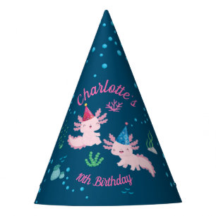 Gorro De Fiesta Feliz cumpleaños acuático Axolotl
