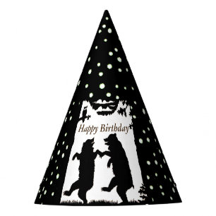 Gorro De Fiesta Feliz cumpleaños bailando con osos negros Punto de