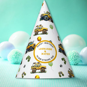 Gorro De Fiesta Feliz cumpleaños Dinámico Duo Monster Truck Twin B
