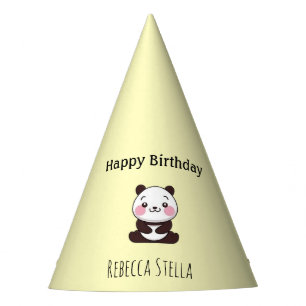 Gorro De Fiesta Feliz cumpleaños oso panda lindo amarillo