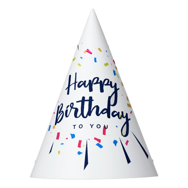 Gorro De Fiesta Feliz cumpleaños para ti confetti (Anverso)