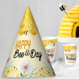 Gorro De Fiesta Feliz Día de la Abeja Niños Tema de Abeja Cumpleañ