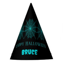 Feliz Halloween neurona azul spiderweb negro