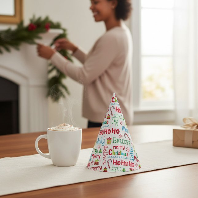 Gorro De Fiesta Feliz Navidad Whimsical Moderno Jolly Typography (Subido por el creador)