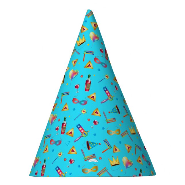 Gorro De Fiesta Festival de Purim Happy Kids Fiesta Gift Blue Patt (Derecha)