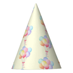 Gorro De Fiesta Festividad de cumpleaños de Rainbow Balloon simple