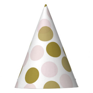 Gorro De Fiesta Festividad rosada y dorada de la polka confetti