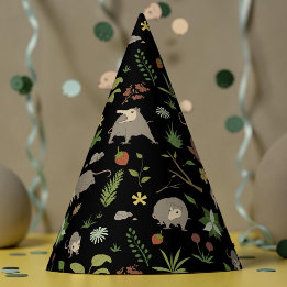 Gorro De Fiesta Fiesta Botánica Oscura de Zarigüeya Adorable