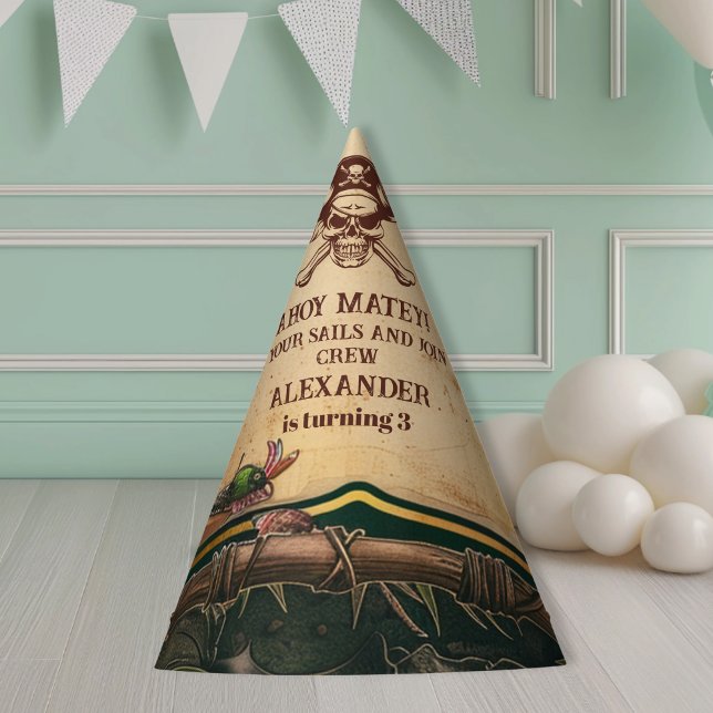 Gorro De Fiesta Fiesta de cumpleaños de Jolly Roger Pirate (Subido por el creador)