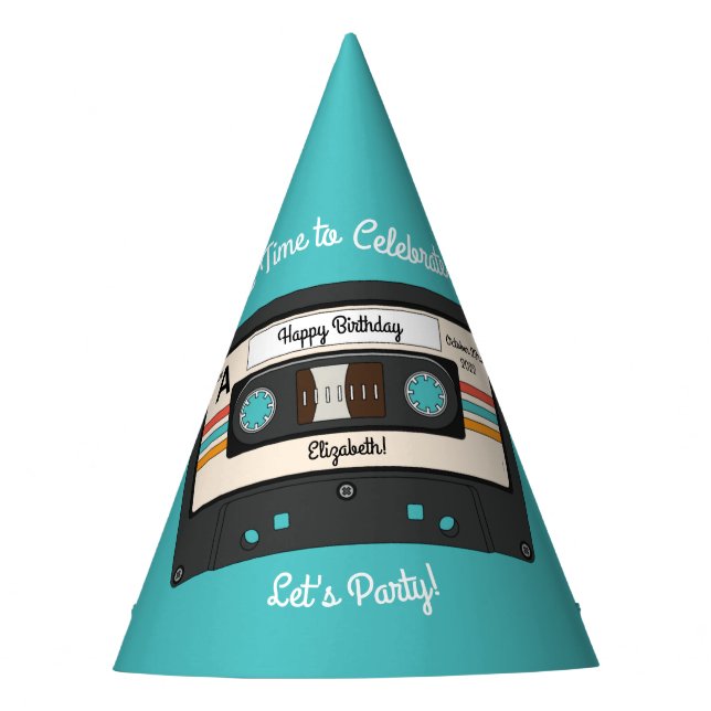 Gorro De Fiesta Fiesta de cumpleaños de la cinta Cassette de la Re (Anverso)