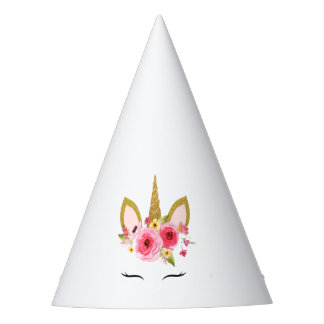 Gorro De Fiesta Fiesta de cumpleaños de oro rosa de Unicorn