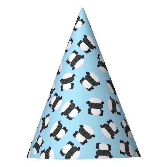 Gorro De Fiesta Fiesta de cumpleaños de oveja Azul (Anverso)