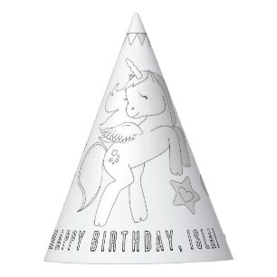 Gorro De Fiesta Fiesta de Cumpleaños de Unicornio - Coloca tu prop