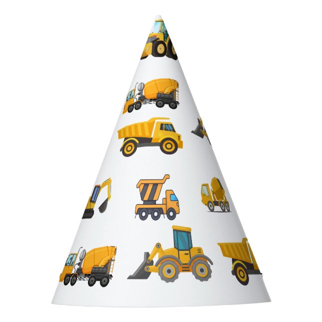 Gorro De Fiesta Fiesta de cumpleaños del camión de construcción (Anverso)