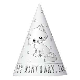 Gorro De Fiesta Fiesta de Cumpleaños del Gato - Coloca tu propio G