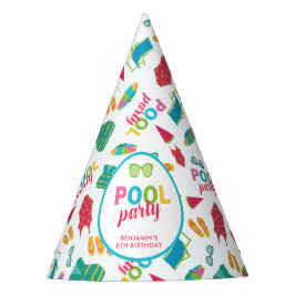 Gorro De Fiesta Fiesta de Cumpleaños en la Piscina Colorido Verano