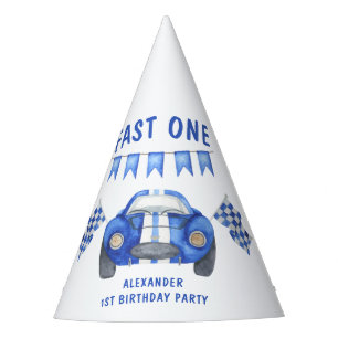 Gorro De Fiesta Fiesta de cumpleaños número uno con coche de carre
