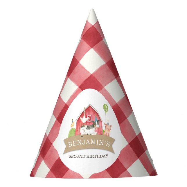 Gorro De Fiesta Fiesta de cumpleaños para animales de granja para  (Anverso)