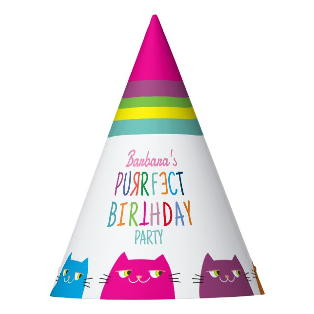Gorro De Fiesta Fiesta de cumpleaños personalizada para niña (Anverso)