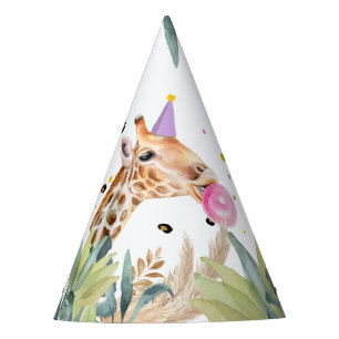 Gorro De Fiesta Fiesta de jirafa Animales Safari Animales salvajes