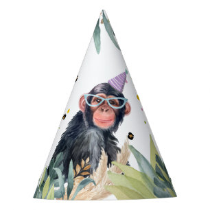 Gorro De Fiesta Fiesta de monos chimpancés animales Safari cumplea