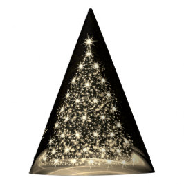 Gorro De Fiesta Fiesta de Navidad Árbol Brillante Dorado Invierno 