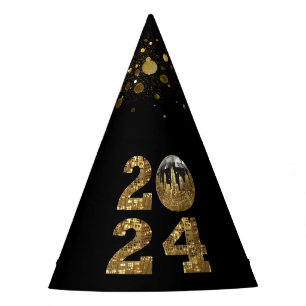 Gorro De Fiesta fiesta de Nochevieja de 2024—Ball-NYC Gold-