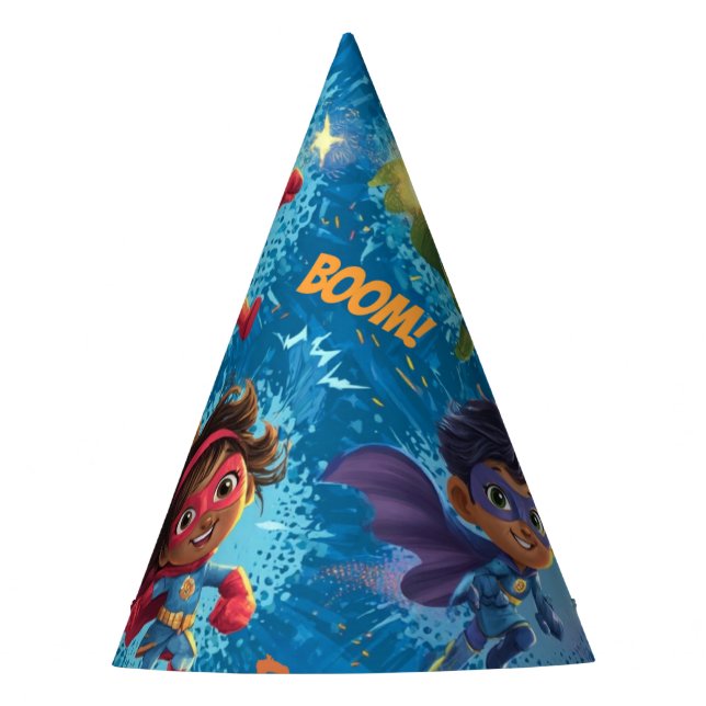 Gorro De Fiesta Fiesta de Pequeños Superhéroes (Anverso)