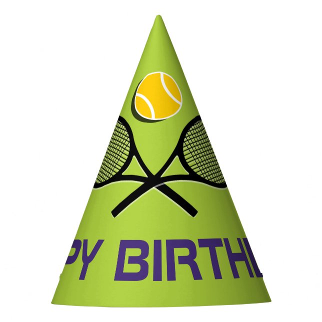 Gorro De Fiesta Fiesta de raquetas de tenis verdes (Anverso)