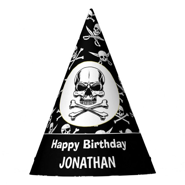 Gorro De Fiesta Fiesta de tema pirata "Adult Skull". Buques Skulls (Anverso)