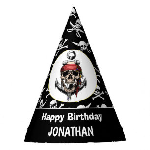 Gorro De Fiesta Fiesta de tema pirata "Adult Skull". NAUTICAL