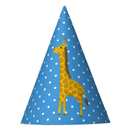 Gorro De Fiesta Fiesta Giraffe Azul con puntos blancos