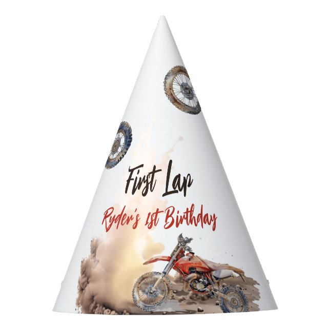 Gorro De Fiesta First Lap Little Racer 1st Birthday (Anverso)