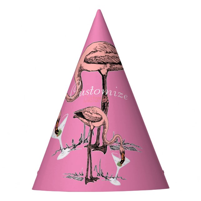Gorro De Fiesta Flamingo Beber Martini Thunder_Cove (Anverso)